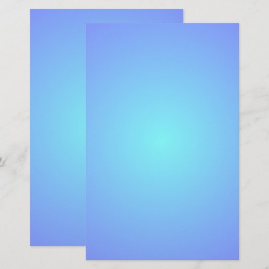 Blauwhemelkleuren Verloop Aqua Blues Stationery Briefpapier (Voorkant / Achterkant)