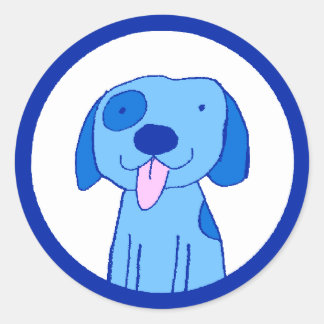 Blauwhond Jefferson (Blue Dog Democraat) Ronde Sticker