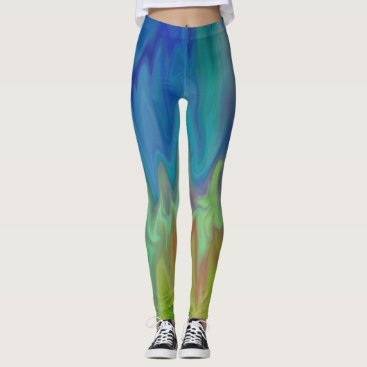 Blauwige Abstracte Leggings (Voorkant)