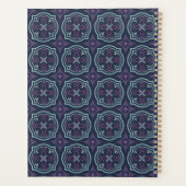 blauwige bloemtegels patroon planner (Achterkant)