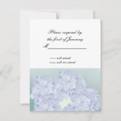 Blauwige Hortensia Antwoordkaart RSVP Kaartje (Voorkant)