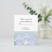 Blauwige Hortensia Antwoordkaart RSVP Kaartje (Staand voorkant)
