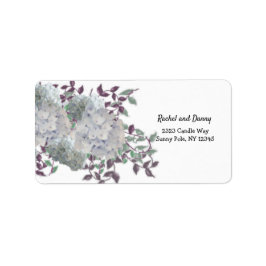 Blauwige Hydrangea Bloemen Adreslabel Rustic Stijl Etiket