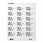 Blauwige Hydrangea Bloemen Adreslabel Rustic Stijl Etiket (Full Sheet)