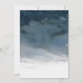 Blauwige Waterverf Klassieke Elegante Bruiloft Kaart (Achterkant)