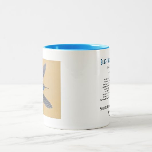 Blauwkeelvogel Mok met twee tinten (Center)