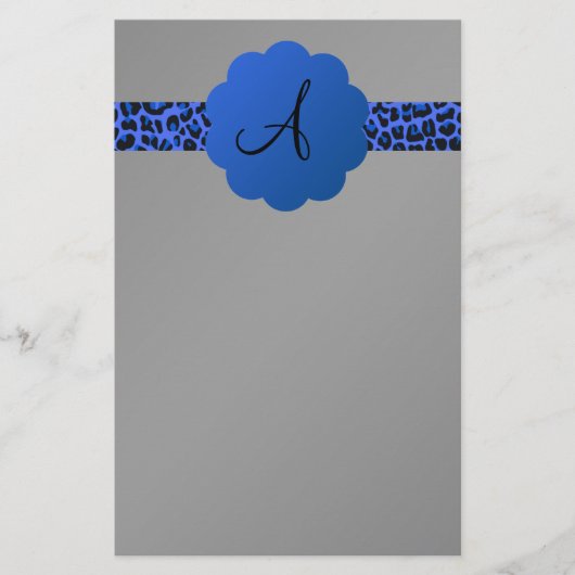 Blauwkever-boommonogram Briefpapier (Voorkant)