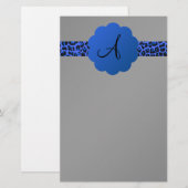 Blauwkever-boommonogram Briefpapier (Voorkant / Achterkant)