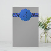 Blauwkever-boommonogram Briefpapier (Staand voorkant)