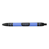 Blauwkleurige Crayon-logo Zwarte Inkt Pen (Voorkant)