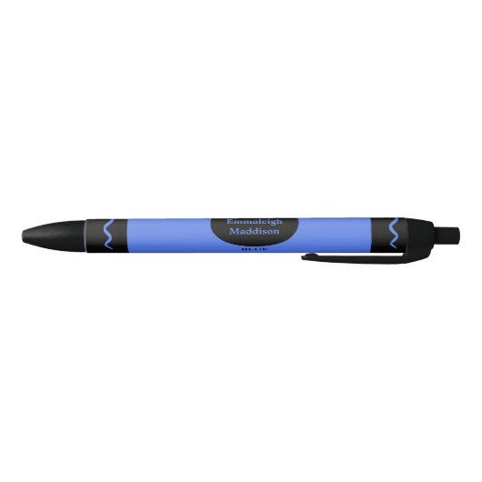 Blauwkleurige Crayon-logo Zwarte Inkt Pen (Bodem)