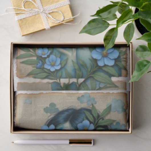 blauwkleurige dromer | Ontkoppelingspapier 🌧️💙 Tissuepapier (Geschenk)