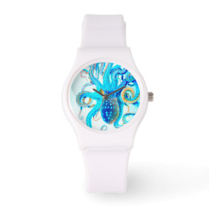 Blauwkleurige octopus horloge