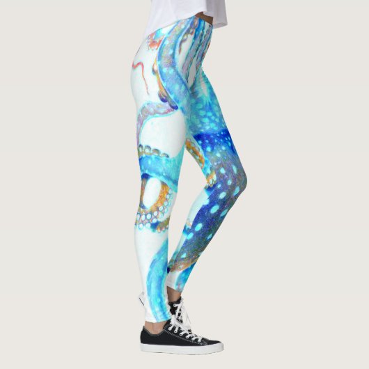 Blauwkleurige octopus leggings (Rechts)