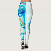 Blauwkleurige octopus leggings (Achterkant)