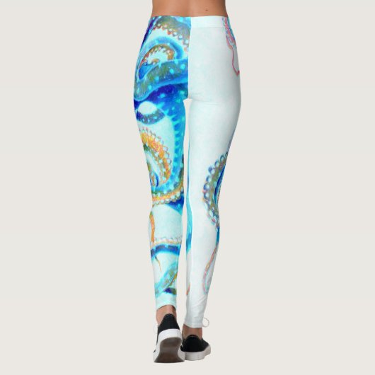 Blauwkleurige octopus leggings (Achterkant)