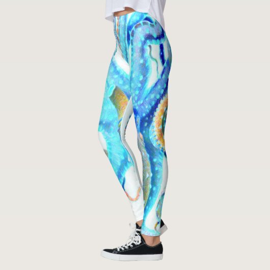 Blauwkleurige octopus leggings (Links)