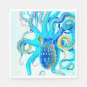 Blauwkleurige octopus servet (Voorkant)