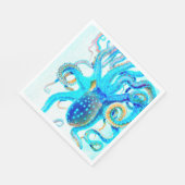 Blauwkleurige octopus servet (Hoek)