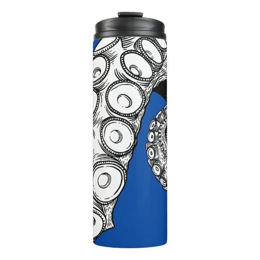 Blauwkleurige octopus Tentacle Thermal Tumbler Thermosbeker (Voorkant)