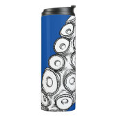 Blauwkleurige octopus Tentacle Thermal Tumbler Thermosbeker (Gedraaid links)