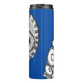 Blauwkleurige octopus Tentacle Thermal Tumbler Thermosbeker (Achterkant)