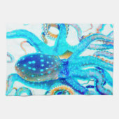 Blauwkleurige octopus theedoek (Horizontaal)