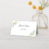 Blauwkleurige Rozen bruiloft Plaatskaartje (Achterkant)