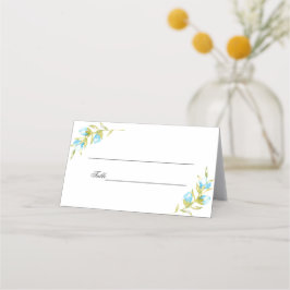 Blauwkleurige Rozen bruiloft Plaatskaartje