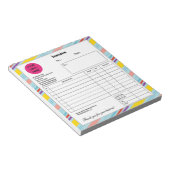 Blauwkleurige stripper Business Winkelfactuur Notitieblok (Schuin)