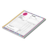 Blauwkleurige stripper Business Winkelfactuur Notitieblok (Linkerzijde)