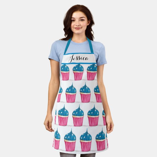 Blauwkoekje Epessert Cakes Baker Cute Adult Schort (Gedragen)