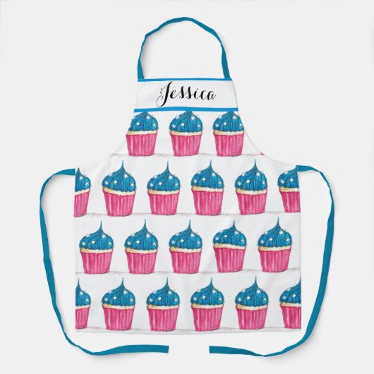 Blauwkoekje Epessert Cakes Baker Cute Adult Schort (Voorkant)