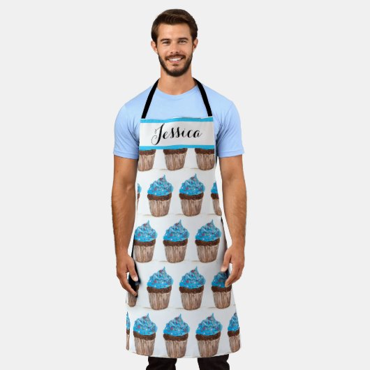 Blauwkoekje Epessert Cakes Baker Cute Adult Schort (Gedragen)