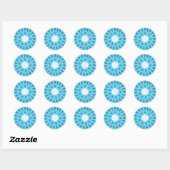 Blauwkogels Kaleidoscoop Patroon Ronde Sticker (Vel)