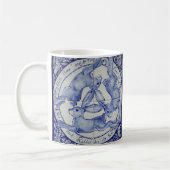 Blauwkonijn drie Hares Medallion Bird Koffiemok (Links)
