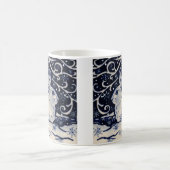 Blauwkonijn en Tegel Winterbos sneeuw Koffiemok (Center)