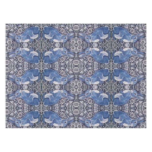 Blauwkonijn Floral Art Nouveau Tablecloth Tafelkleed (Voorkant (Horizontaal))