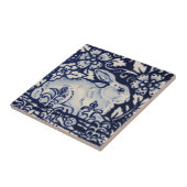 Blauwkonijn Floral Snagels Chinoiserie Cobalt Tegeltje (Zijkant)