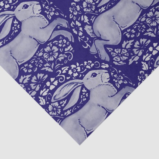 Blauwkonijnenvogelcirkel Morris Style Pattern Tissuepapier (Detail)