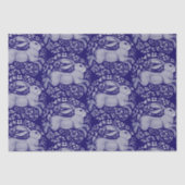 Blauwkonijnenvogelcirkel Morris Style Pattern Tissuepapier (Voorkant)