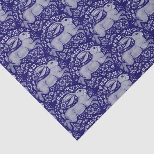 Blauwkonijnenvogelcirkel Morris Style Pattern Tissuepapier (Detail)