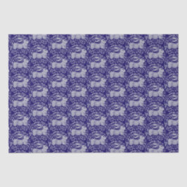 Blauwkonijnenvogelcirkel Morris Style Pattern Tissuepapier