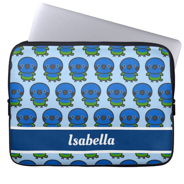 blauwkoppapegaai laptop sleeve (Voorkant)