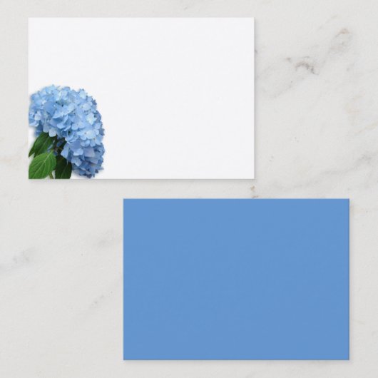 Blauwkoppen Hydrangea Bloem Wit Plaatskaartje (Voorkant / Achterkant)