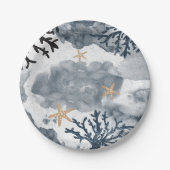 Blauwkoraal Waterverf legant Papieren Bordje (Voorkant)