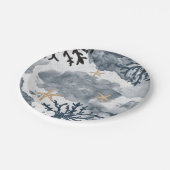 Blauwkoraal Waterverf legant Papieren Bordje (Gekanteld)