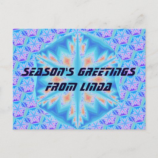 Blauwkristalsnowflak Feestdagenkaart (Voorkant)