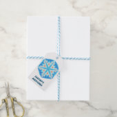 Blauwkristalsnowflake kerstlabels cadeaulabel (Met Touw)