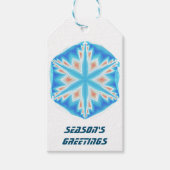 Blauwkristalsnowflake kerstlabels cadeaulabel (Voorkant)